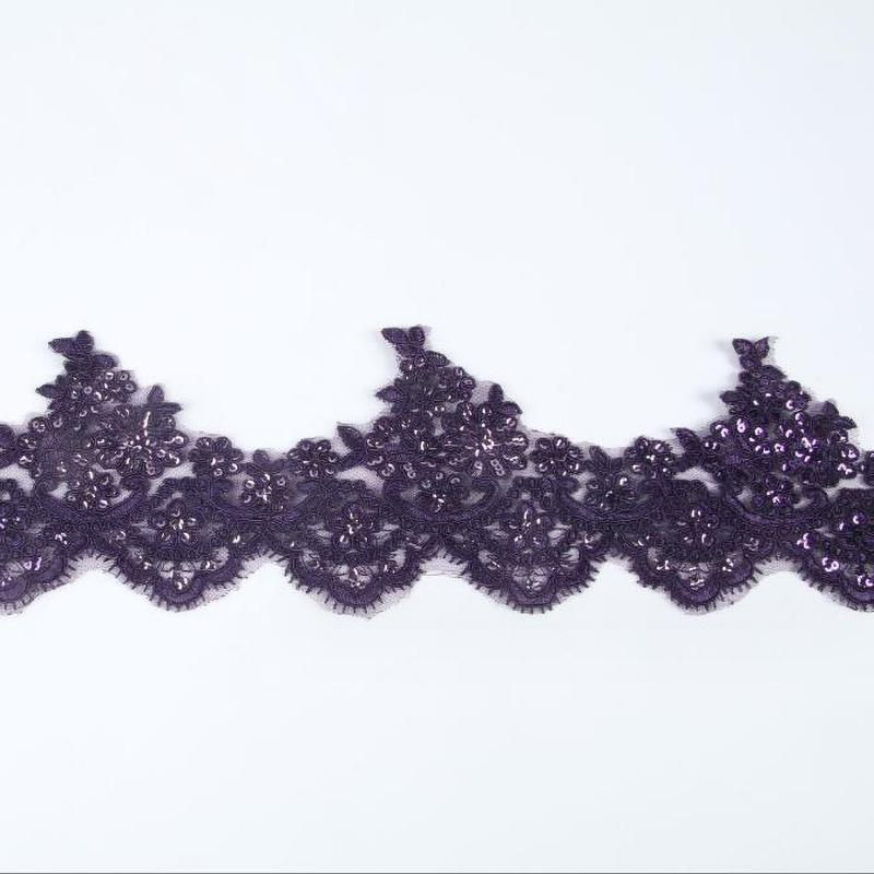 

1 ярд ткань кружево с пайетками цветок венецианская сетка отделка аппликация швейное ремесло для свадебного платья ширина 15 см фиолетовый