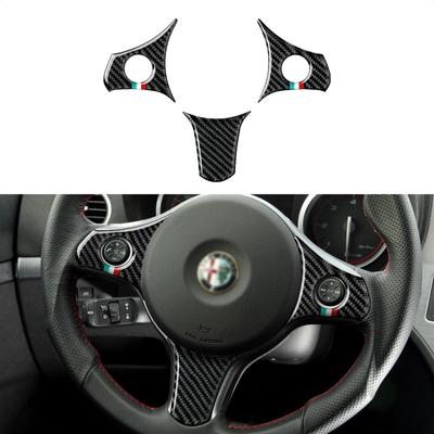 Car Steering Wheel Trim Carbon Fiber  Sticker For Alfa Romeo 159 939 Brera Spider 2005 2006 2007 2008 2009 2010 2011 Accessories