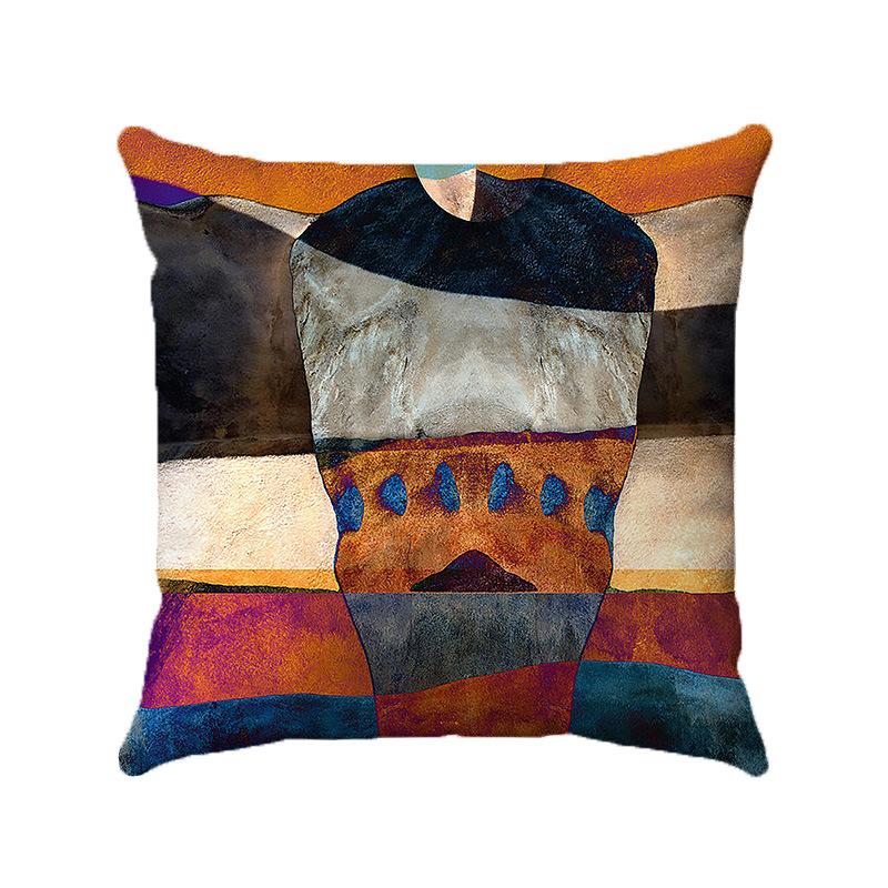 Creative Colorful Oil Painting Landscape Digital printing short plush pillow covers for car sofa office cushion cover home goods