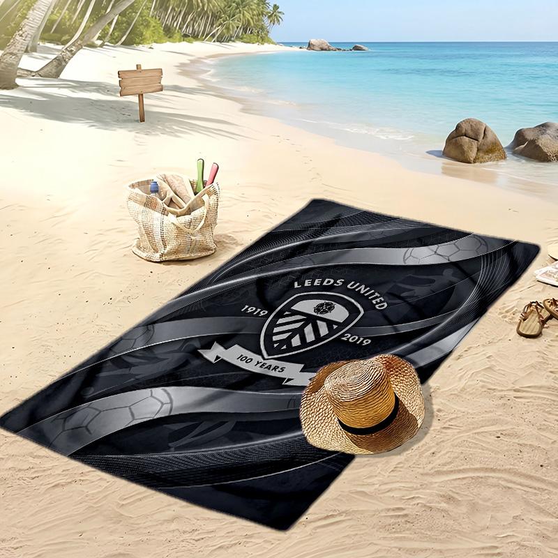 Leeds United Fußball-Druck Strandtuch, Großes Weiches Schnelltrocknendes Handtuch für Strand Camping Schwimmen