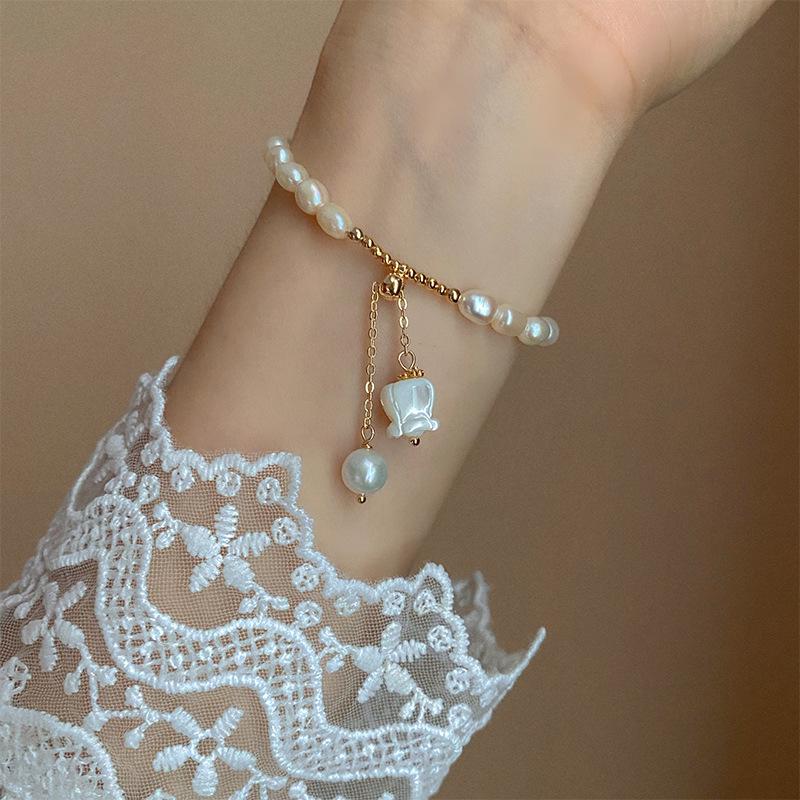 Recommended Jewelry Natural Mother-of-Pearl Lily of the Valley Flower Pearl Bracelet