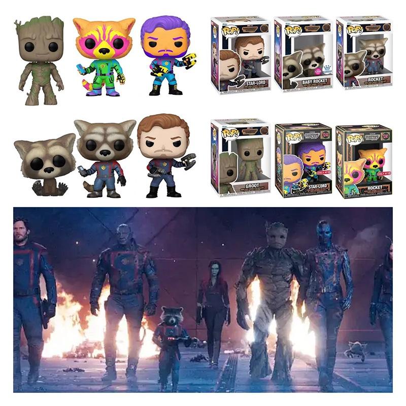 Pvc Material Guardians Of The Galaxy 3 Figures Rocket And Groot Pops