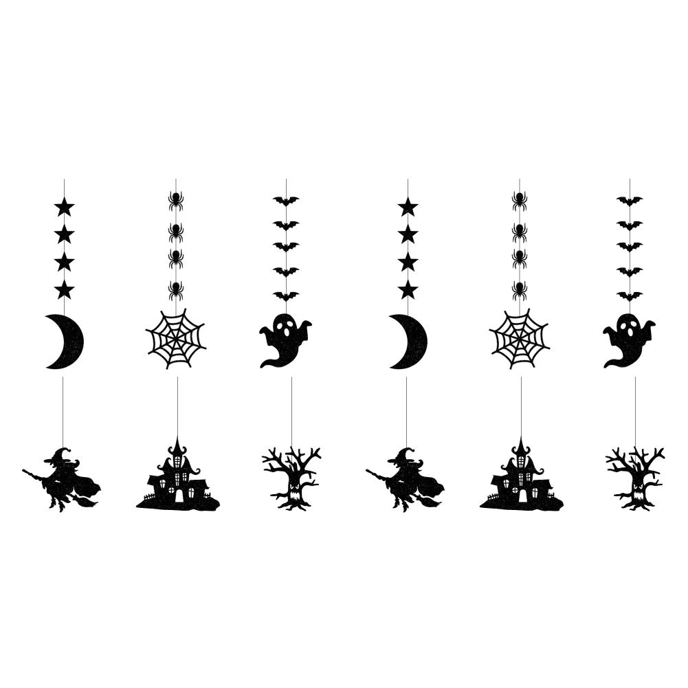 6Pcs Halloween Decoration Home Costume Ghost Witch Hanging Pendant Happy Halloween Decoration for Home Trick or Treat Suppiles