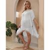 Plus Size Women S Sexy Backless Tassel Split Loose Beach Cover Up F3012