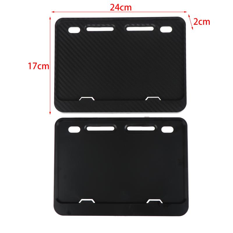 1Pcs Car License Plate Hollow Solid Double-Layer Motorcycle License Plate Frame Carbon Grain Resin License Plate Frame