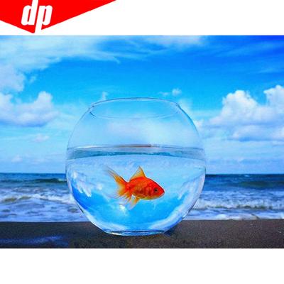 5D DIY ציור יהלום מבצע רקמת דגים וים תמונות ריינסטון עגול מלא