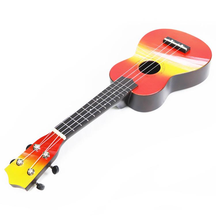 Hand-Painted 21-Inch Cartoon Ukulele for Beginners - Playable Student Instrument