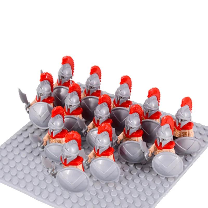 13Pcs Gondor Battle Spearman Body Gurad Infantry VS Roman Solider Eomer Rohan Warriorr Figures Blocks Set Toys for Kids