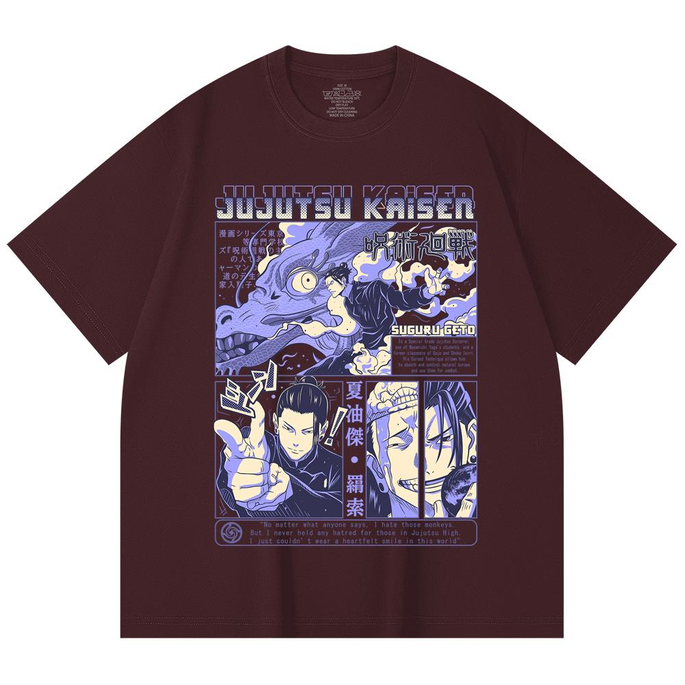 

230 Gsm 100% Cotton Jujutsu Kaisen V13 Geto Print Unisex Heavy Cotton T Shirt 2XL
