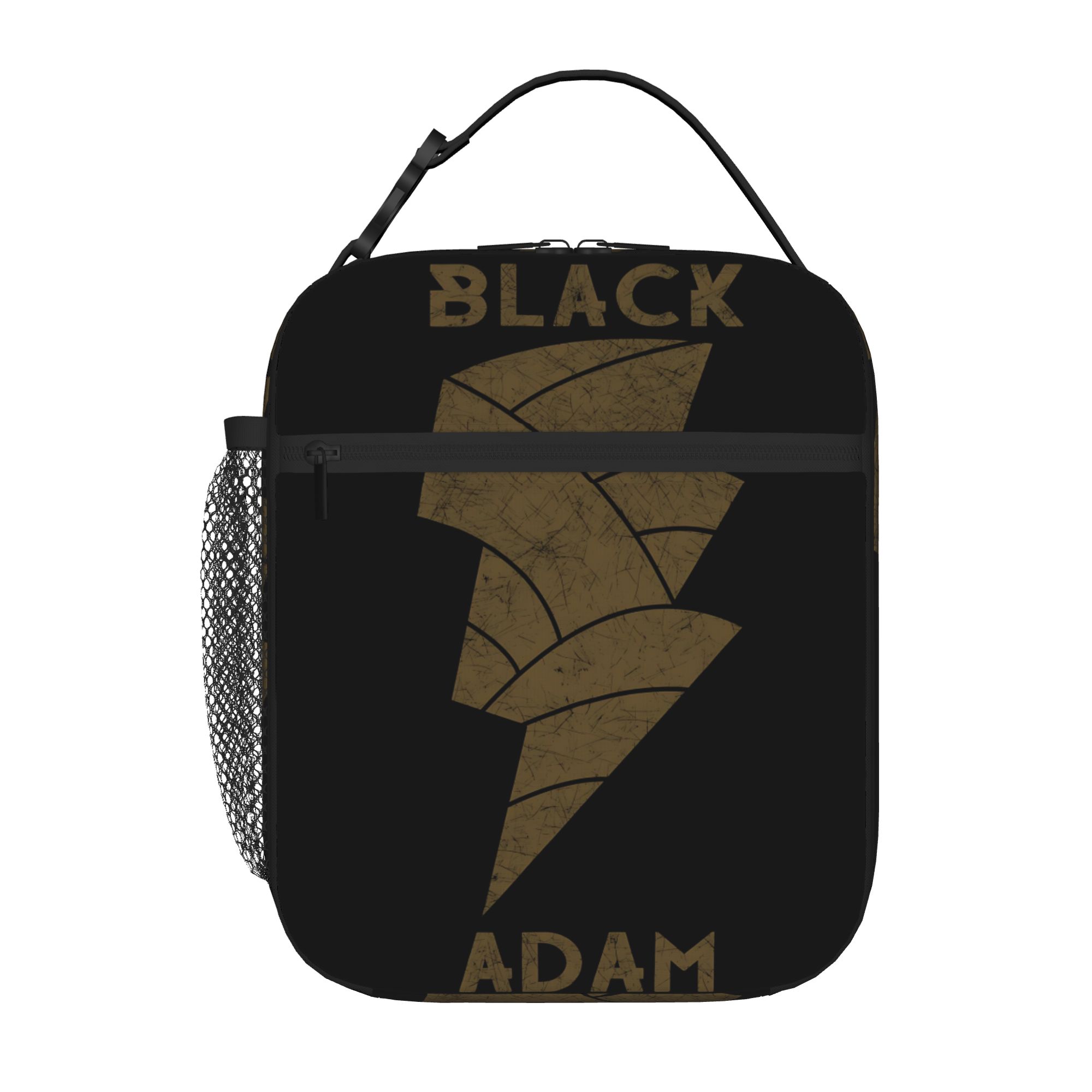 1 Piece Portable Lunch Container Logo  Zipper Closure Durable Pocket BLACK ADAM  For Lunch Lunch Box Bag One Size