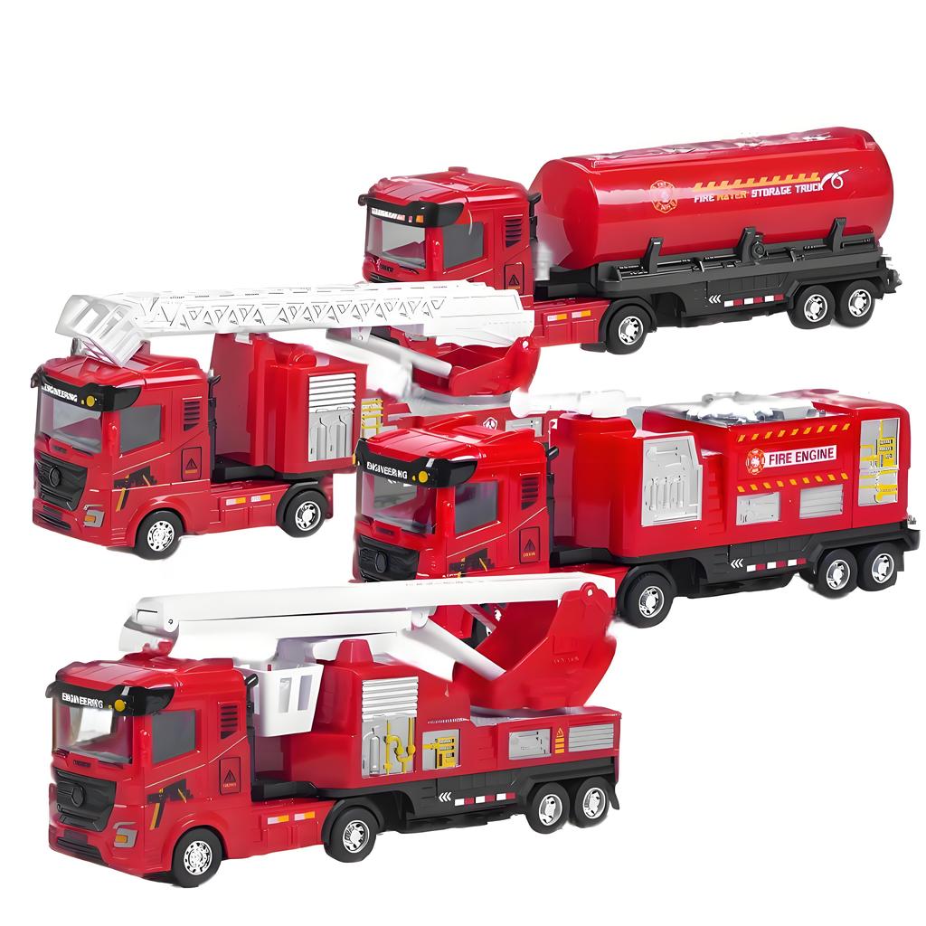Siren Flashing Fire Truck Inertial Engineering Vehicle Simulation Ambulance 3C Certified Fire Theme Gift