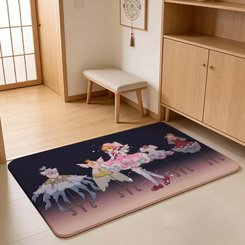 ANIME C-Cardcaptor Sakura Floor Mat Absorbent Floor Mat Non-Slip Entrance Rug for Bathrooms Restrooms and Toilets