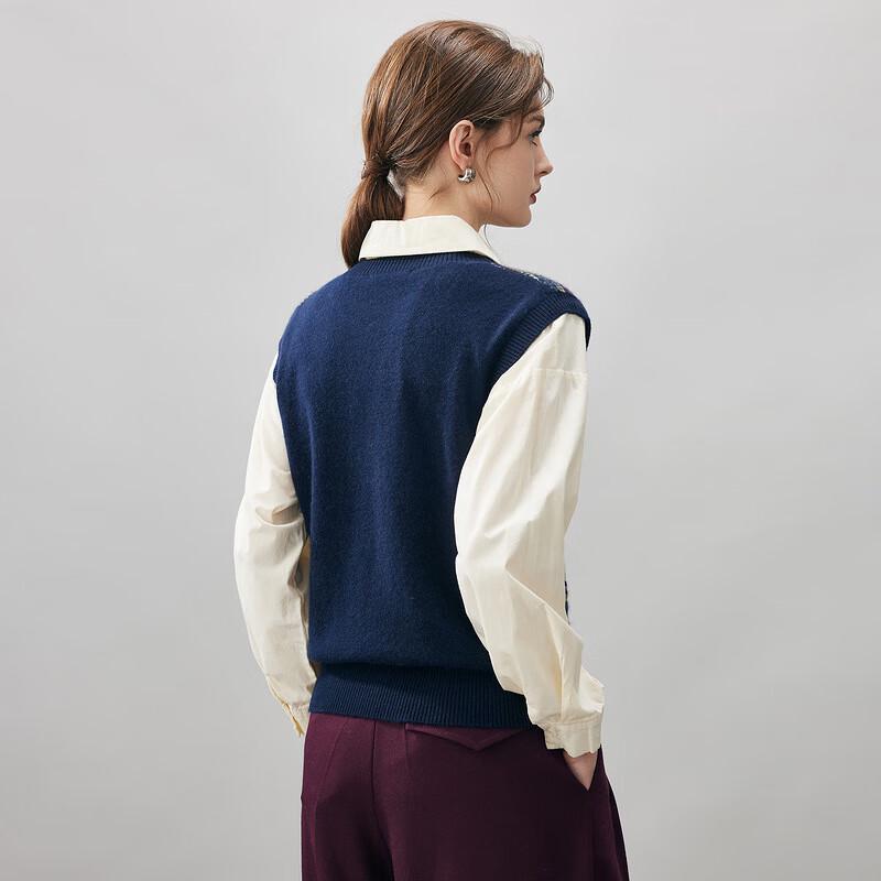 Kemeng Boka Women's Fair Isle Cashmere Knit Vest