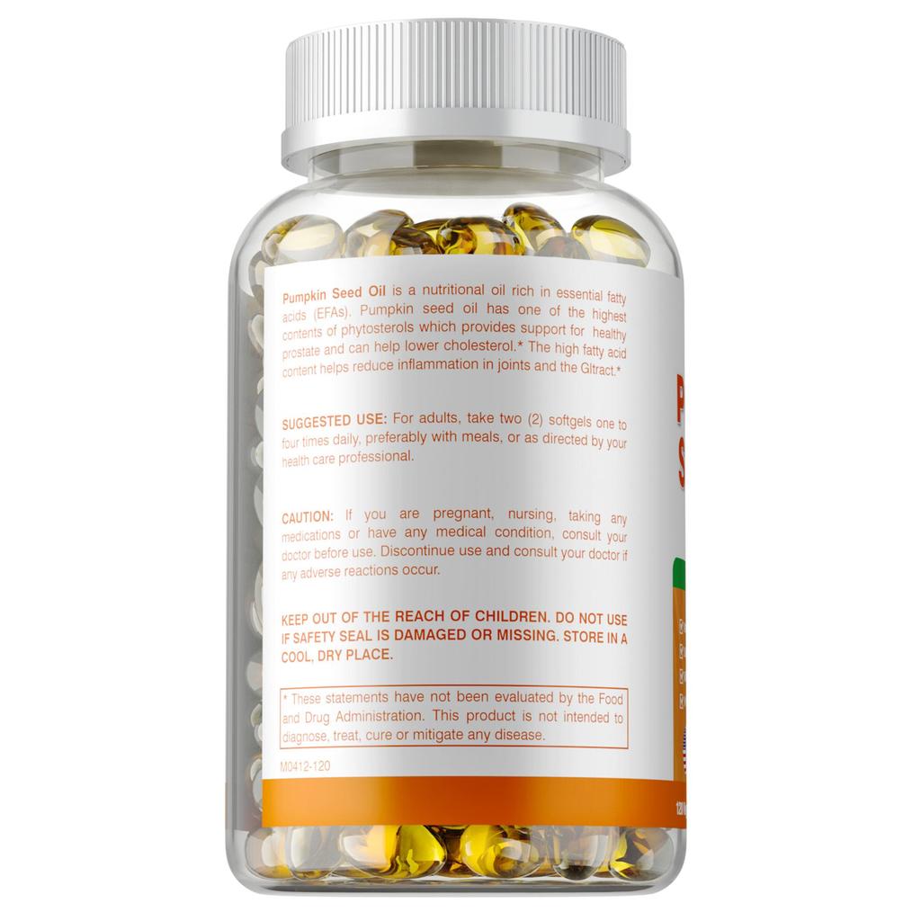 Pumpkin Seed Oil Capsules 2000mg for Brain Boost Prostate Urinary Function Health Cardiovascular Health Hair Growth Boost Metabolism