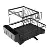 Dish Drying Rack Multipurpose Large Capacity Strong Load Bearing 2 Tier Dish Rack with Drainboard fo