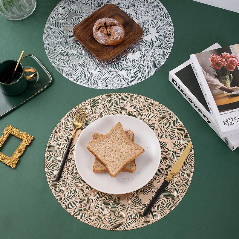 Hollow-out Placemat PVC Insulated Dining Table Mat Waterproof and Oil-Proof Restaurant Western-Style Placemat