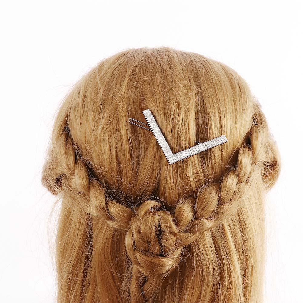 

Luxury Women Crystal Metal Geometric Hair Accessories Hairpins Hair Jewelry Hair Clips чистий