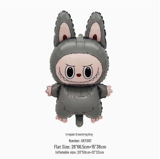 Adorable Cartoon Labubu Winter Birthday Foil Balloon for Kids' Party Decoration