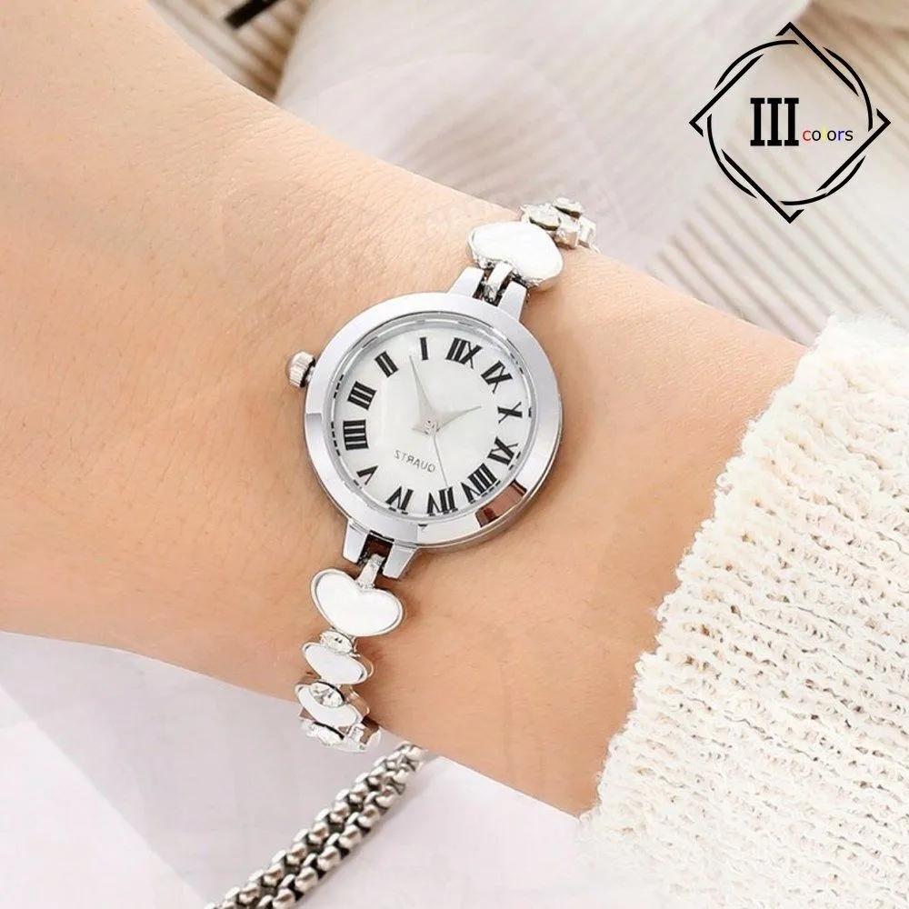 Wristwatch Length Adjustable Slide Women s Metal Watch Heart Cubic