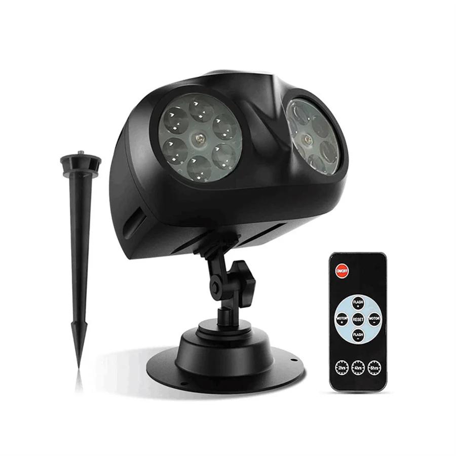 9W Double Head Christmas Snowfall Projector Lights Outdoor Highlight Snowflake Projector Light Waterproof LED Snowfall Spotlight