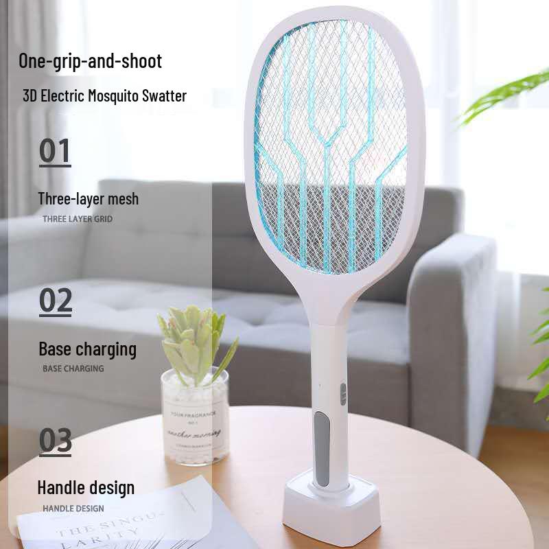 2025 Triple Grid Purple Light Mosquito Killer Lamp & Swatter