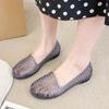  Fashion Beach Flat Woman Porous Shoes Plastic Crystal Jelly Shoe Hollow Mesh Sandals Mother Shoes Sneaker Women's Shoes
