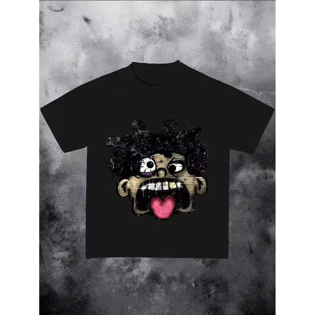 Teen Girl Clothes With Graffiti Character Pattern Short Sleeved T Shirt For Teenagers Character Printed T Shirt Breathable Fabricstreet Style