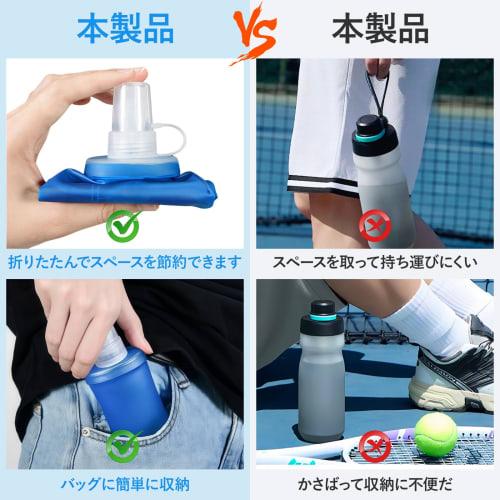 Kasanidika Running Bottles (250ml & 500ml) Collapsible Soft Hydration Bottle with Wide Mouth and Dustproof Cap, Lightweight and Easy to Carry, Perfect
