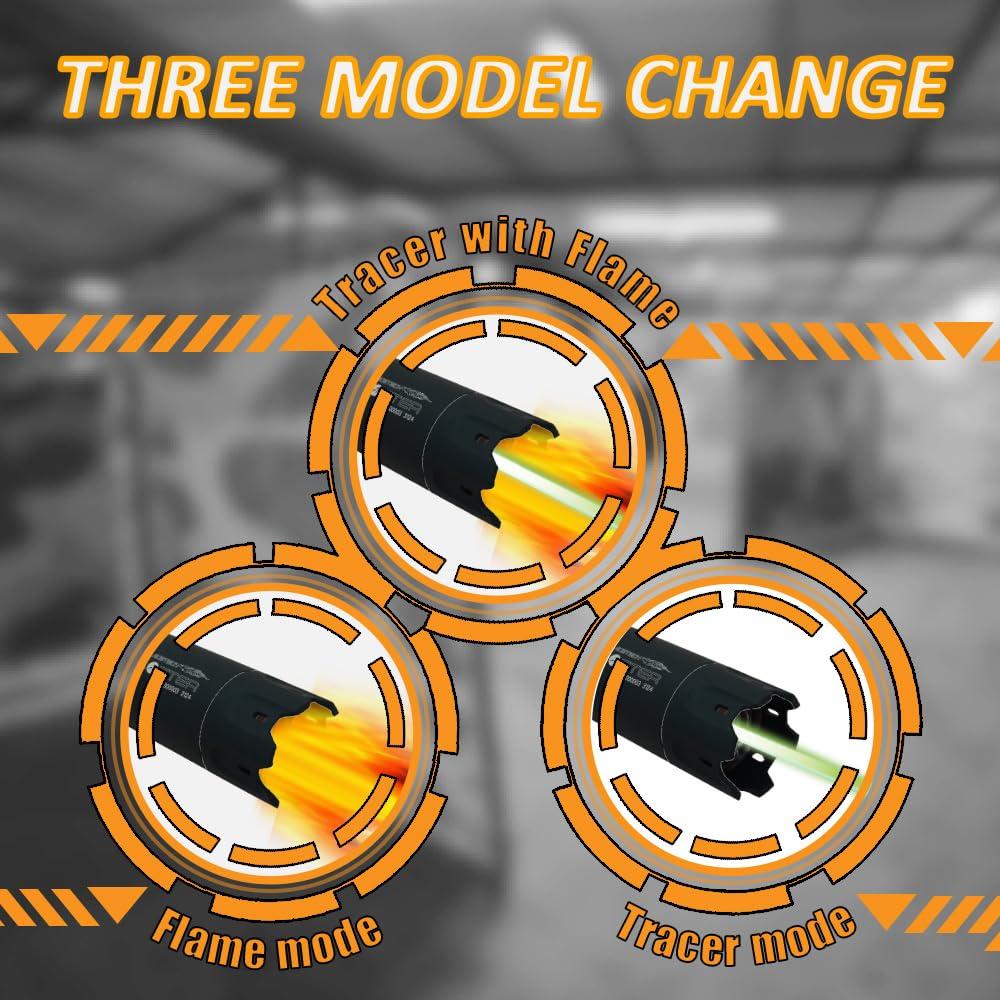 ACETECH Tracer Unit Blaster 14mm CCW Negative Thread M14- to M11+ Green BB/Gel BB LED RGB/Flare/Beam Lighting Effects (Sand)