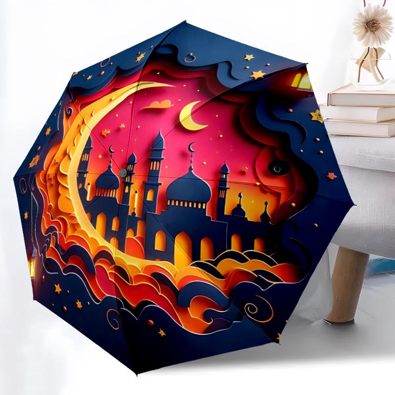 1pc Night Sky Decor Folding Umbrella | Elegant Design, Fashionable Accessory, Durable Construction, Sturdy Ribs yy251107083