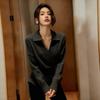 Waist V-neck Long-sleeved Sweater for Women in Autumn and Winter Light and Mature High-end Fashionable Pullover Top
