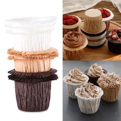 30 Stück hohe Pappbecher, temperaturbeständig, für Kuchen, Muffins, Backfolien