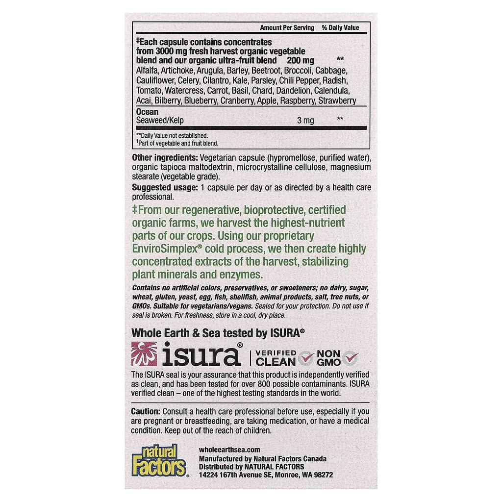 Natural Factors, Whole Earth & Sea®, Multi for Women 50+, 60 Veggie Capsules