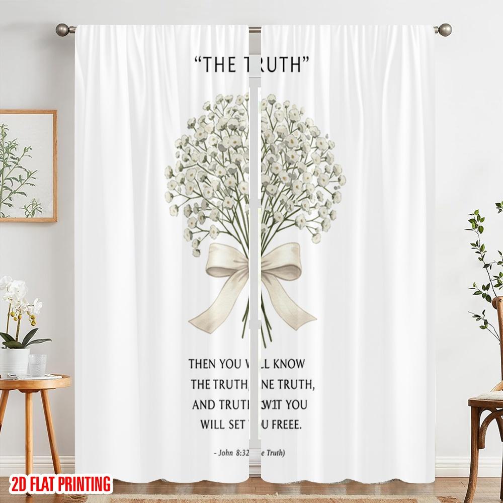 2pcs 2D Flat Printing Drapes Bouquet Truth Freedom Fabric Without Electricity 0 for Wall Art Party Decoration