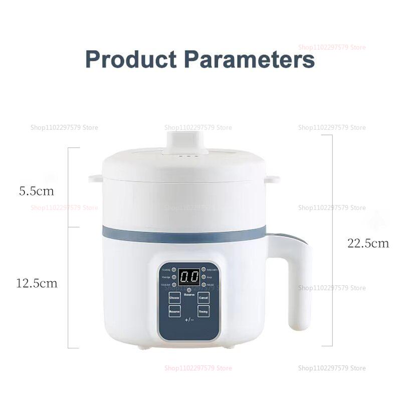 Electric Hot Pot Cooker for 1-2 People Non-stick Multifunction Rice Steamer Soup Maker Stew Egg Cooker Home Kitchen Appliance