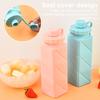 Silicone Foldable Water Bottle 610ml Leakproof Collapsible Water Bottle for Travel Camping Hiking Sports Outdoor BPA Free Portable Reusable Water Cup