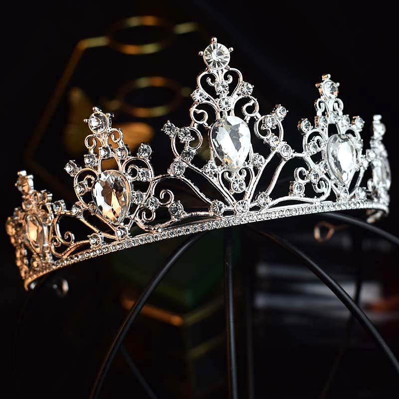 High End Bride Crown Headwear Wedding Dress  Hair Accessory  Princess Crown  Crystal Queen Award  Beauty Pageant Headwear