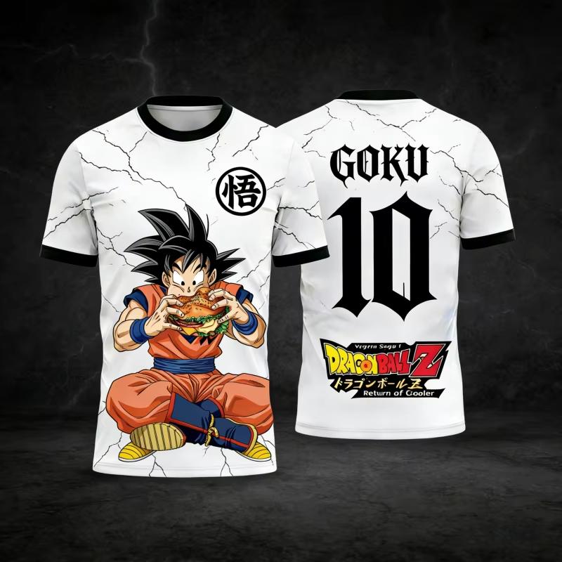 2026 New Adult Men's Dragon Ball Goku 3D Printed Football Jersey T-Shirt Kids Anime T-Shirt Special Football Jersey Unisex Y2k