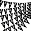 10pcs Pirate Banner Skull Halloween Pirate Flag Birthday Party Decorations Triangle Pennant Bunting Decor Skeleton Pennant Pirate Skull Pennant