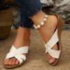 Fashion Gold Silver Wedges Sandals Women Summer 2025 Fashion Cross Strap Platform Slippers Woman Plus Size Non Slip Outdoor Beach Slides