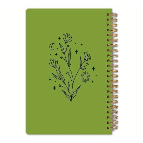Yousheng Witch's Herbal Notebook Vintage Spiral Bound Plant Journal with Bookmark Mystical Aesthetic Diary for Botany Notes
