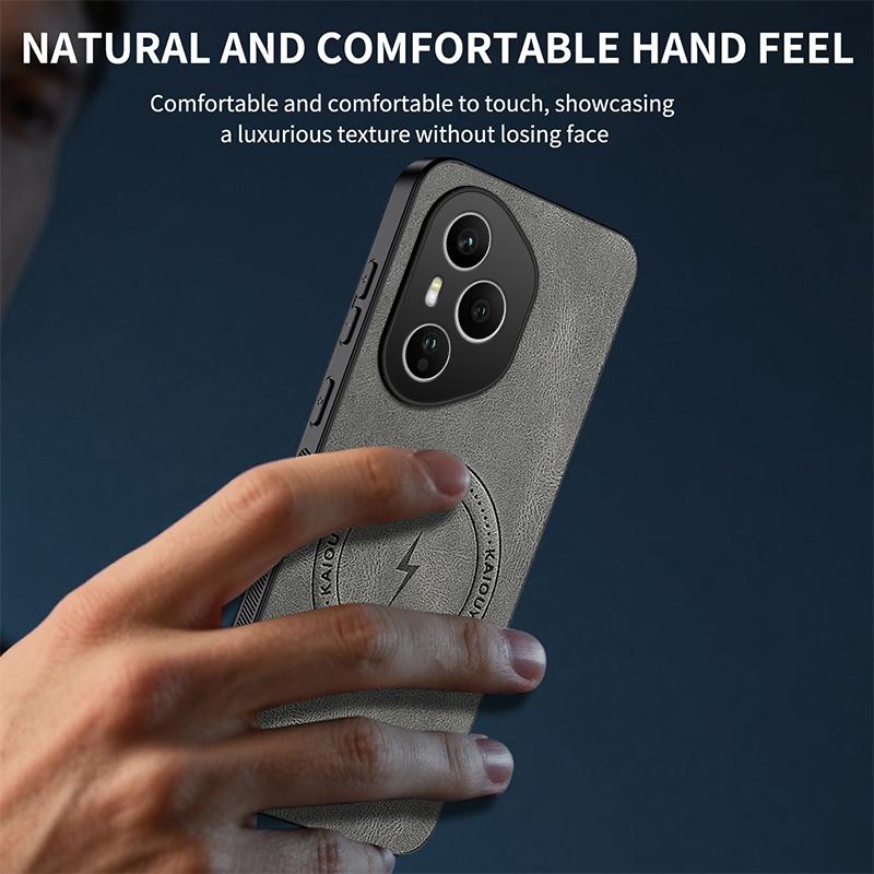 Magnetic Case For Honor 400 Pro Honor400 Lite 5G MagSafe Napa-textured PU Silicone Leather Cover Shockproof Bumper