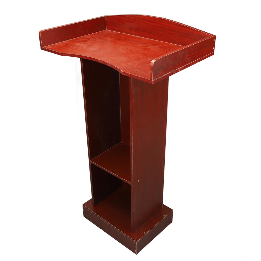 Podium Stand, Modern Wooden Classroom Lecterns & Podiums with Storage Shelf, Professional Presentation Podium for Classroom, Wedding, , Speech (
