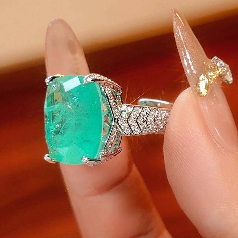 New Huameimei Jewelry Set Earrings Necklaces Rings Paraiba Style High End Women's Batch