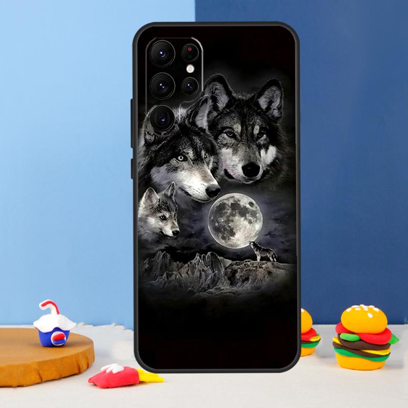 Animal Wolf Galaxy Phone Case For Samsung Galaxy S24 S25 Ultra S9 S10 S20 S22 S21 S23 Plus S24 FE Cover Coque