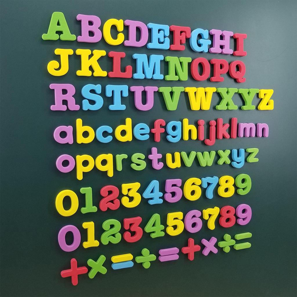 Colorful Magnetic EVA Letters & Numbers: Educational Whiteboard Stickers for Kids.