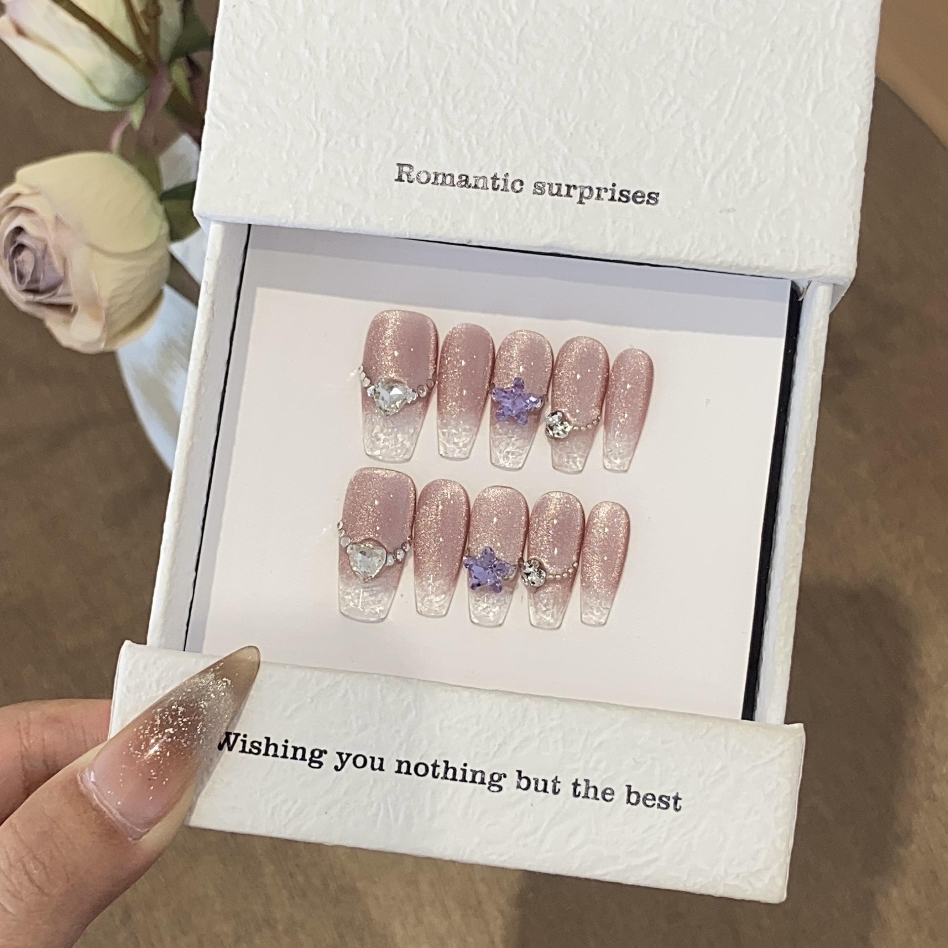 

Летнее Звездное Небо Битый Бриллиант Погоня за Светом Пурпурный Кошачий Глаз Градиент Звездопад Наклейка для Ногтей XS