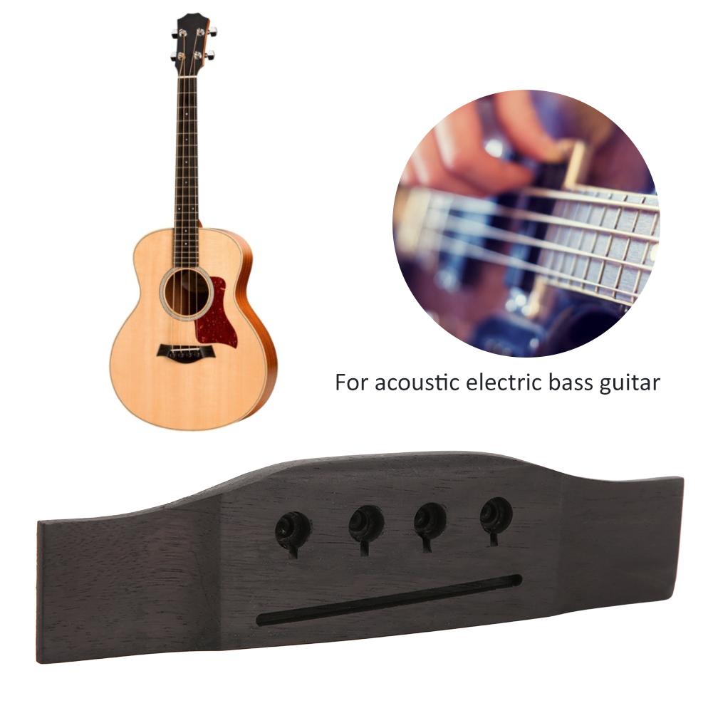 4-Saiten Bassbrücke Hohe Härte Ebenholz Gitarre Musikinstrumentenzubehör Ebenholz
