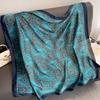 110cm Large Shawl Silk Square Scarf for Women Luxury Print Hijab Bandana Muslim Headband Wrap Beach Stoles Foulard Echarpe
