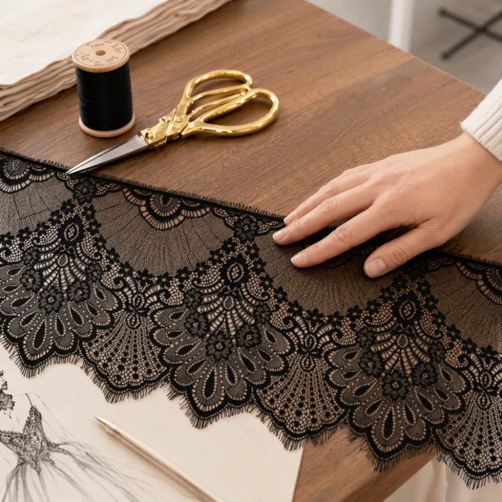 3 Yards Length Lace Trim Accessories Skin-friendly Material DIY Lace Fabric Home Embroidery